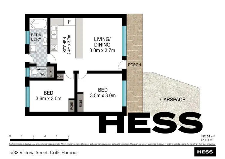 Floorplan of Homely unit listing, 5/32 Victoria, Coffs Harbour Jetty NSW 2450
