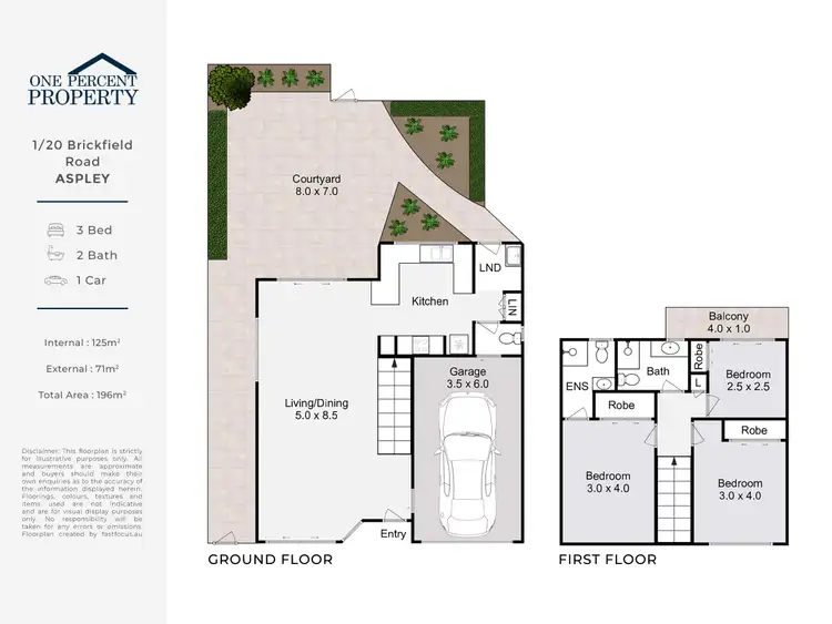 Floorplan of Homely townhouse listing, 1/20 Brickfield Road, Aspley QLD 4034