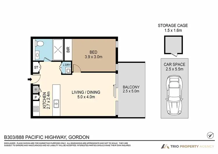 Floorplan of Homely apartment listing, B303/888 Pacific Highway (Parking on Fitzsimons Lane), Gordon NSW 2072
