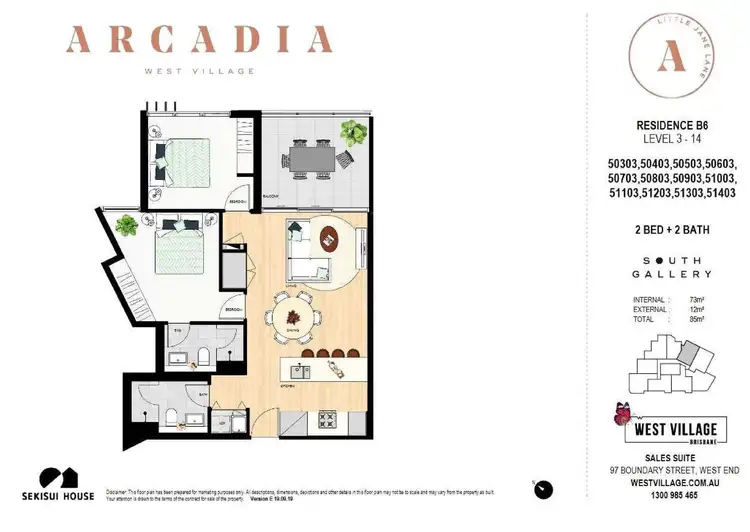 Floorplan of Homely unit listing, 50403/21 Mollison Street, West End QLD 4101
