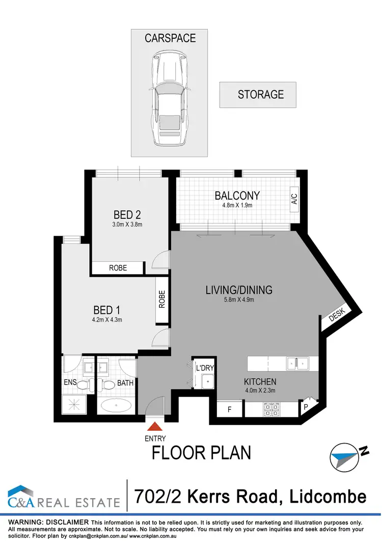 Floorplan of Homely unit listing, 702/2-4 Kerrs Road, Lidcombe NSW 2141