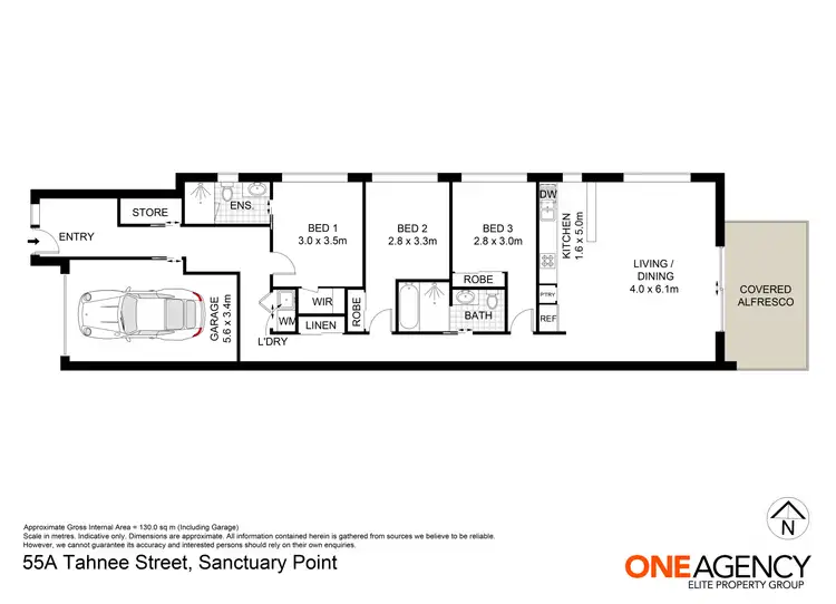 Floorplan of Homely semi-detached listing, 55A Tahnee Street, Sanctuary Point NSW 2540