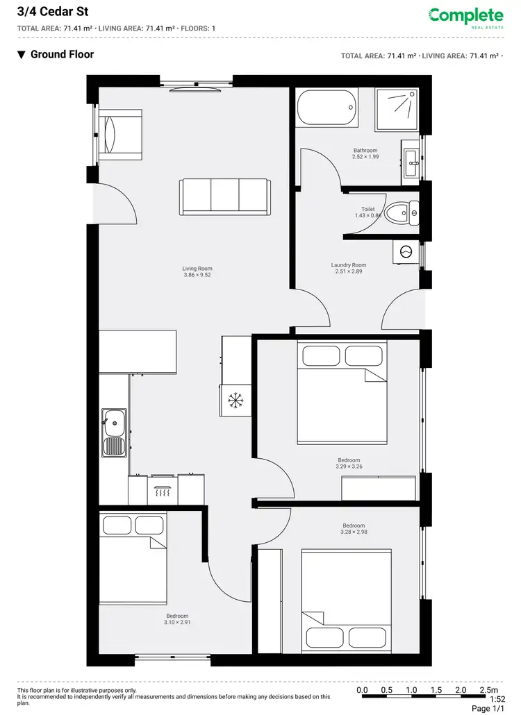 Floorplan of Homely unit listing, 3/4 CEDAR STREET, Mount Gambier SA 5290