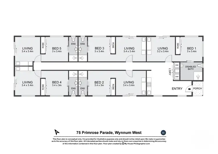 Floorplan of Homely unit listing, 2/75 Primrose Parade, Wynnum West QLD 4178