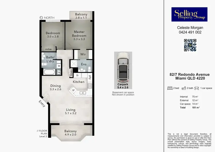 Floorplan of Homely unit listing, 82/7 Redondo Avenue, Miami QLD 4220