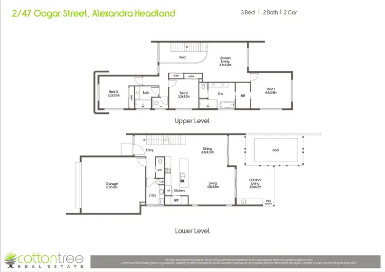 Floorplan of Homely semi-detached listing, 2/47 Oogar Street, Alexandra Headland QLD 4572