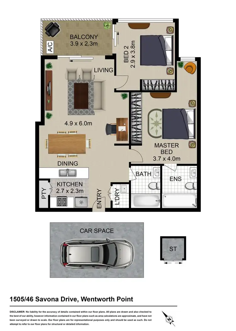 Floorplan of Homely apartment listing, 1505/46 Savona Drive, Wentworth Point NSW 2127