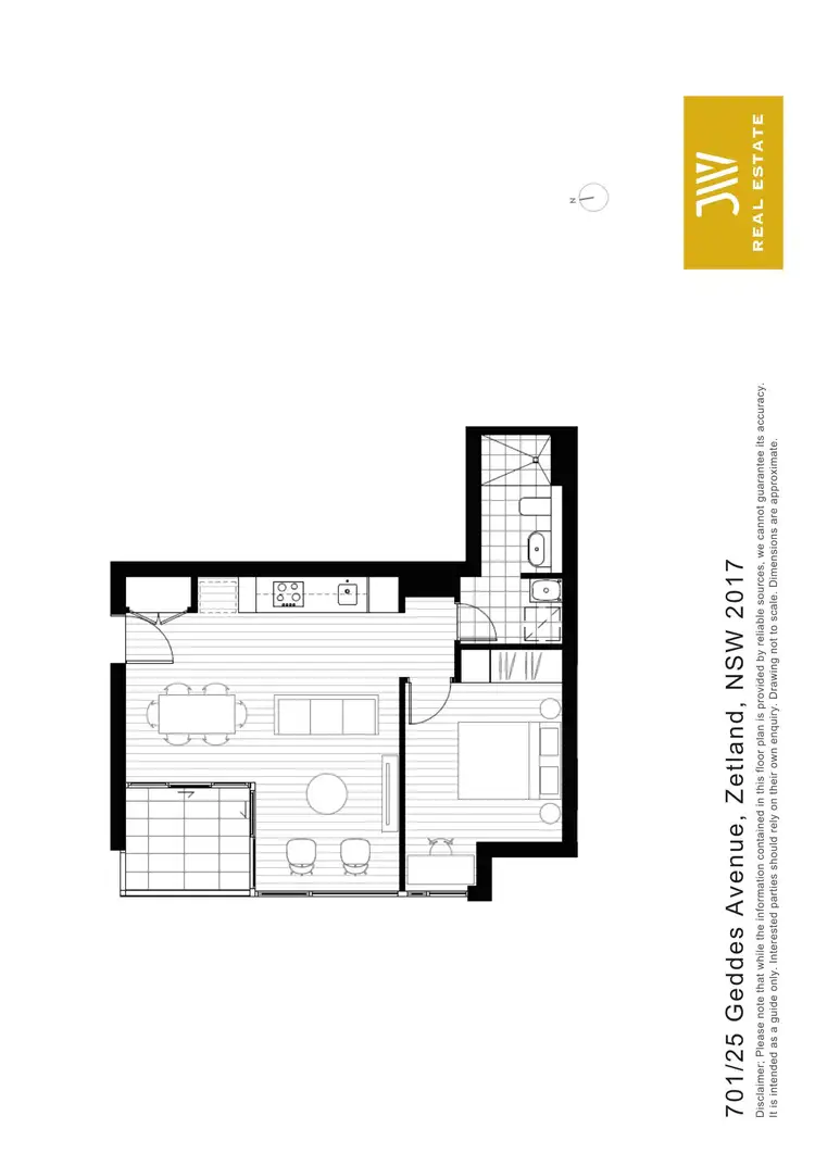 Floorplan of Homely apartment listing, 701/25 Geddes Avenue, Zetland NSW 2017