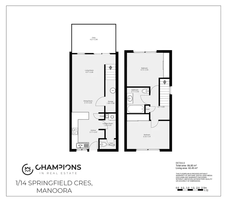 Floorplan of Homely unit listing, 1/14 Springfield Crescent, Manoora QLD 4870