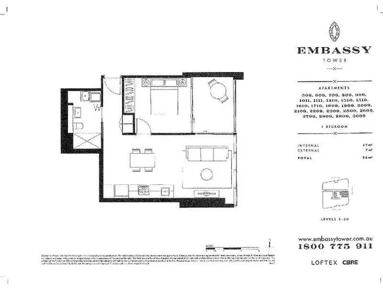 Floorplan of Homely apartment listing, 2909/1 Marshall Avenue, St Leonards NSW 2065