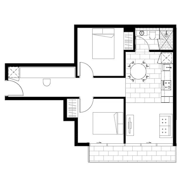 Floorplan of Homely apartment listing, 2418/555 Swanston St, Carlton VIC 3053