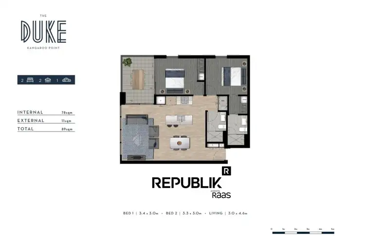 Floorplan of Homely unit listing, 1105/18 Duke Street, Kangaroo Point QLD 4169