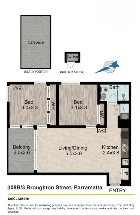 Floorplan of Homely apartment listing, 308b/3 Broughton Street, Parramatta NSW 2150