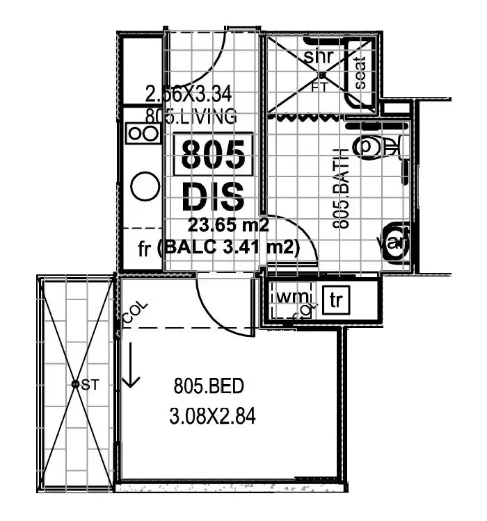 Floorplan of Homely apartment listing, 805/235 Pirie Street, Adelaide SA 5000