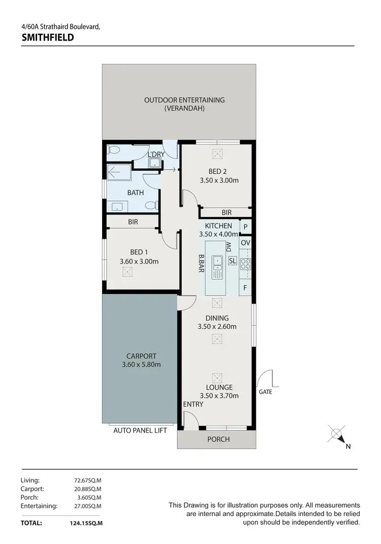 Floorplan of Homely house listing, 4/60A Strathaird Boulevard, Smithfield SA 5114