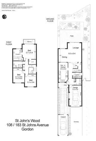 Floorplan of Homely townhouse listing, 108/183 St John's Avenue, Gordon NSW 2072