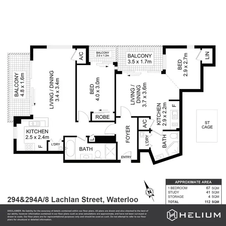 Floorplan of Homely apartment listing, 294&294A/8 Lachlan Street, Waterloo NSW 2017