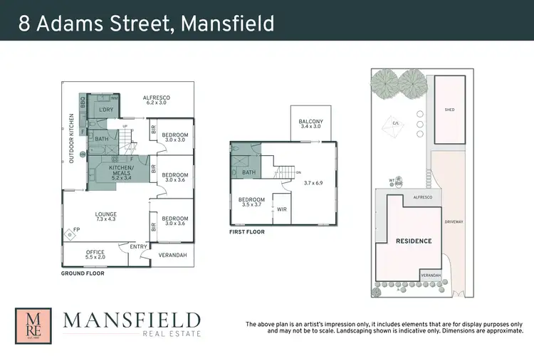 Floorplan of Homely house listing, 8 Adams Street, Mansfield VIC 3722
