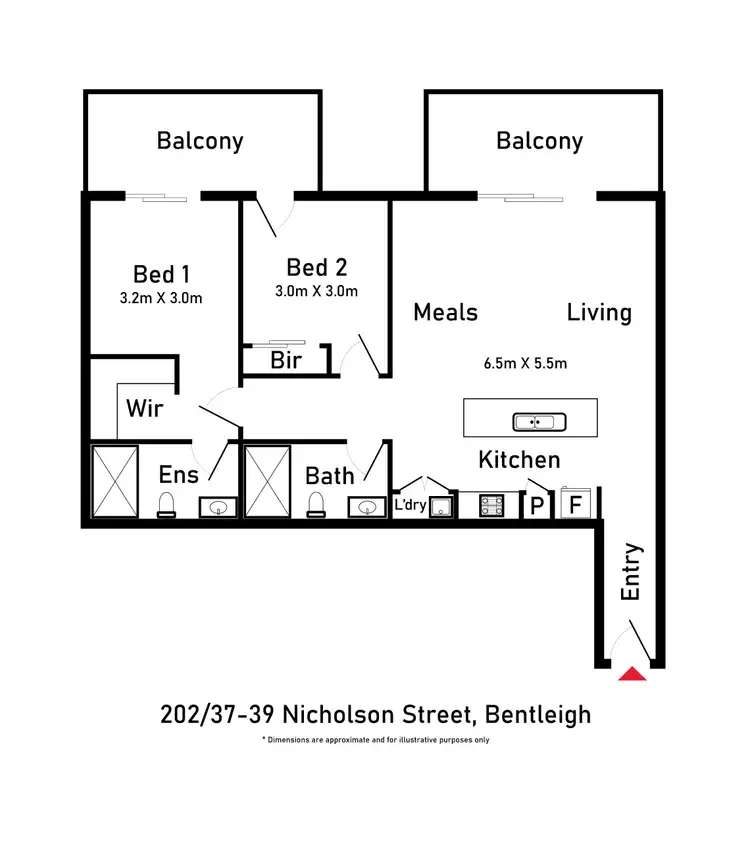 Floorplan of Homely apartment listing, 202/39 Nicholson Street, Bentleigh VIC 3204