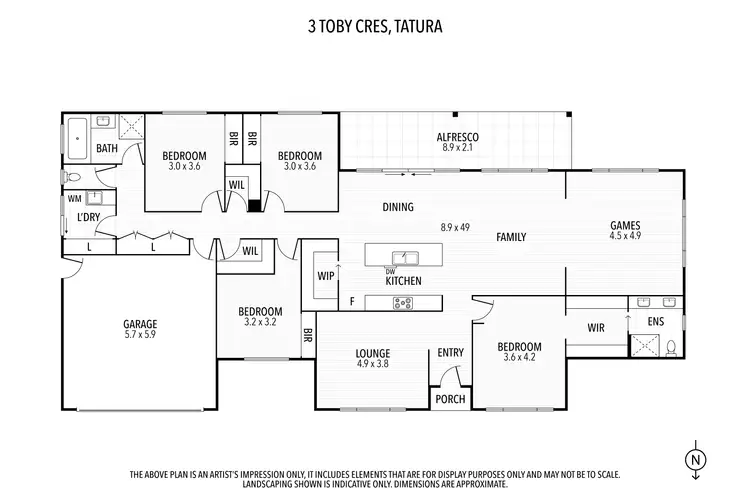 Floorplan of Homely house listing, 3 Toby Crescent, Tatura VIC 3616