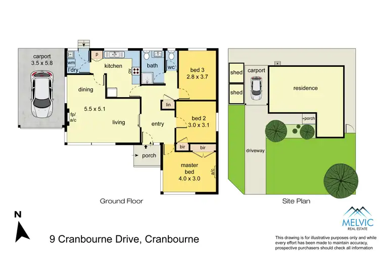 Floorplan of Homely house listing, 9 Cranbourne Drive, Cranbourne VIC 3977