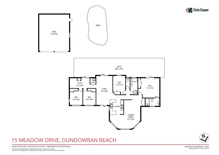 Floorplan of Homely house listing, 15 Meadow Drive, Dundowran Beach QLD 4655