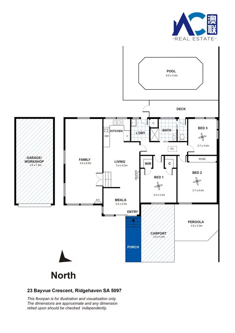 Floorplan of Homely house listing, 23 Bayvue Crescent, Ridgehaven SA 5097