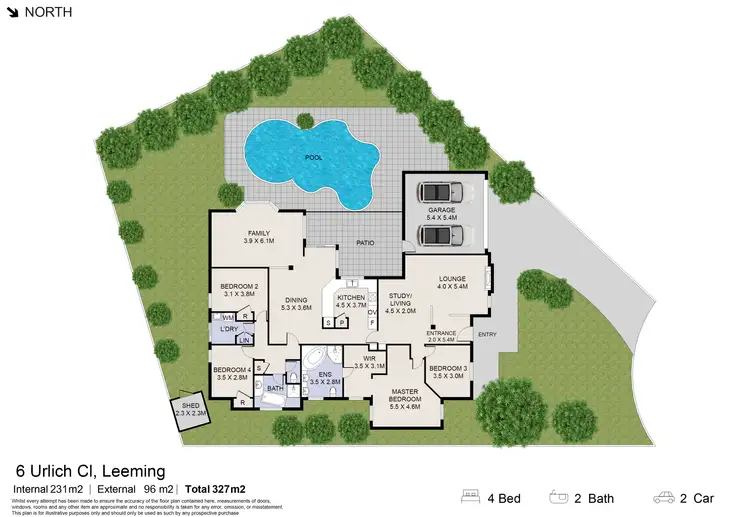 Floorplan of Homely house listing, 6 Urlich Close, Leeming WA 6149