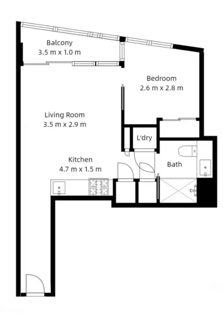 Floorplan of Homely apartment listing, 2112/135 A'beckett Street, Melbourne VIC 3000
