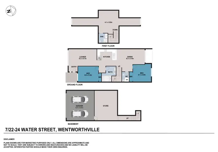 Floorplan of Homely townhouse listing, 7/22-24 Water St, Wentworthville NSW 2145