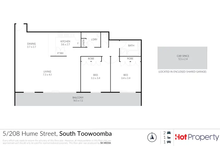 Floorplan of Homely unit listing, Unit 5/208 Hume Street, South Toowoomba QLD 4350