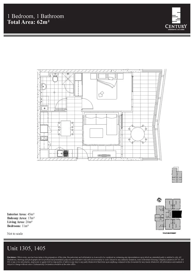 Floorplan of Homely apartment listing, 1305/67 Linton Street, Kangaroo Point QLD 4169