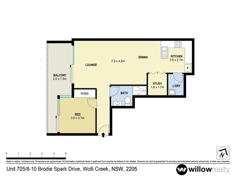 Floorplan of Homely apartment listing, 705/8 Brodie Spark Drive, Wolli Creek NSW 2205