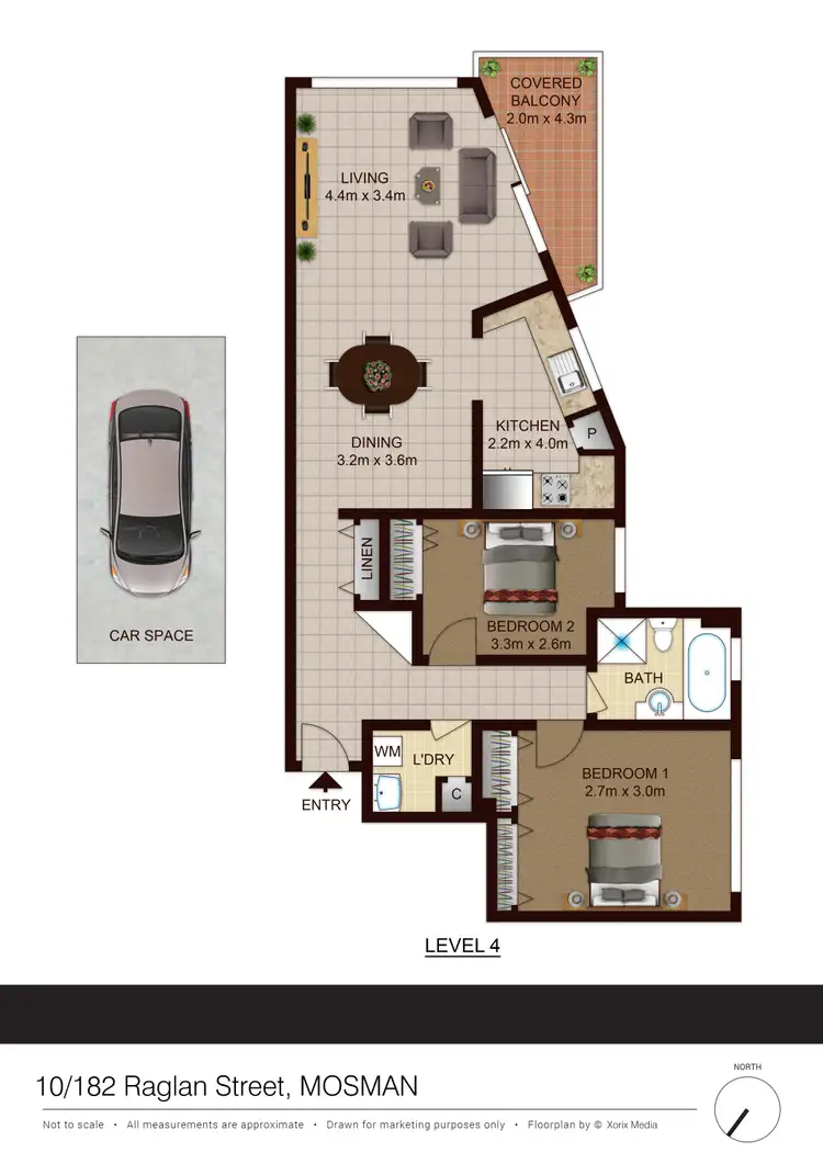 Floorplan of Homely unit listing, 10/182 Raglan Street, Mosman NSW 2088