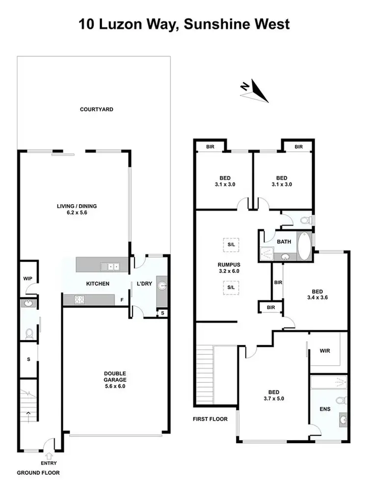 Floorplan of Homely townhouse listing, 10 Luzon Way, Sunshine West VIC 3020