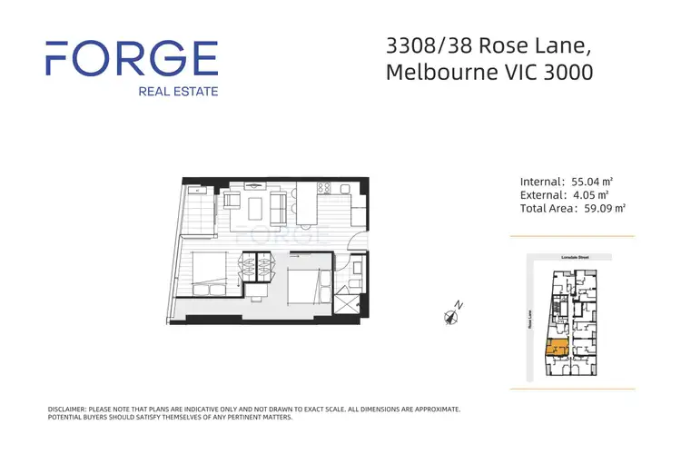 Floorplan of Homely apartment listing, 3308/38 Rose Lane, Melbourne VIC 3000