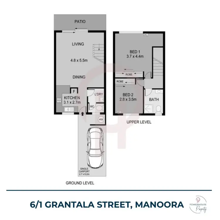Floorplan of Homely townhouse listing, 6/1 GRANTALA STREET, Manoora QLD 4870