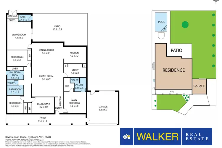 Floorplan of Homely house listing, 3 McLennan Close, Kyabram VIC 3620