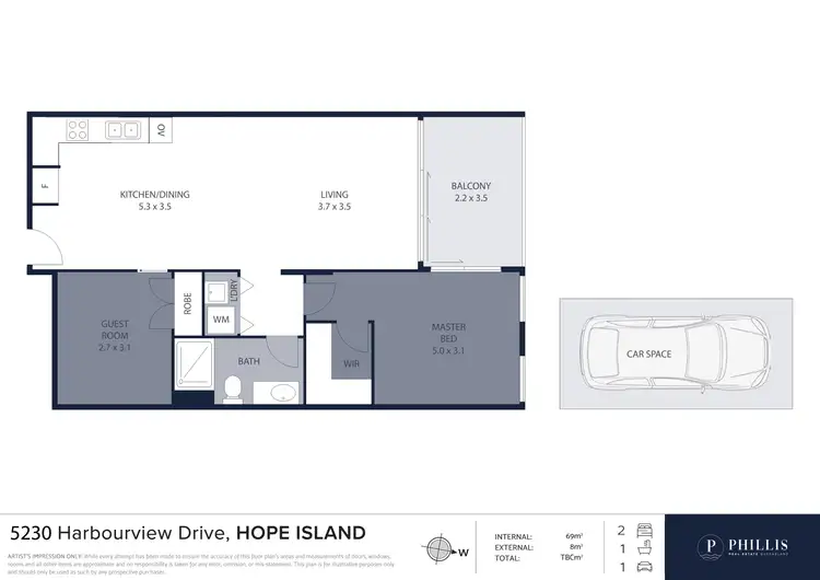 Floorplan of Homely unit listing, 5230 Harbourview Drive, Hope Island QLD 4212