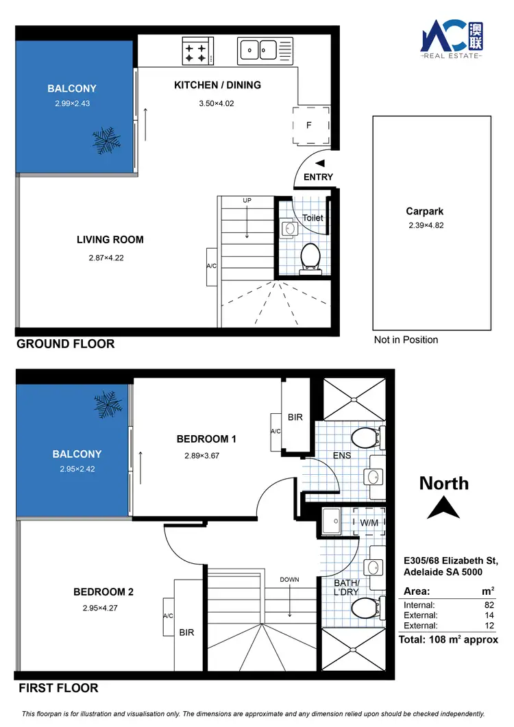 Floorplan of Homely apartment listing, E305/68 Elizabeth Street, Adelaide SA 5000