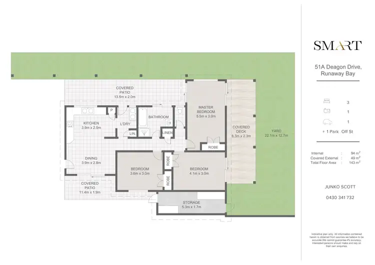 Floorplan of Homely semi-detached listing, 51A Deagon Drive, Runaway Bay QLD 4216