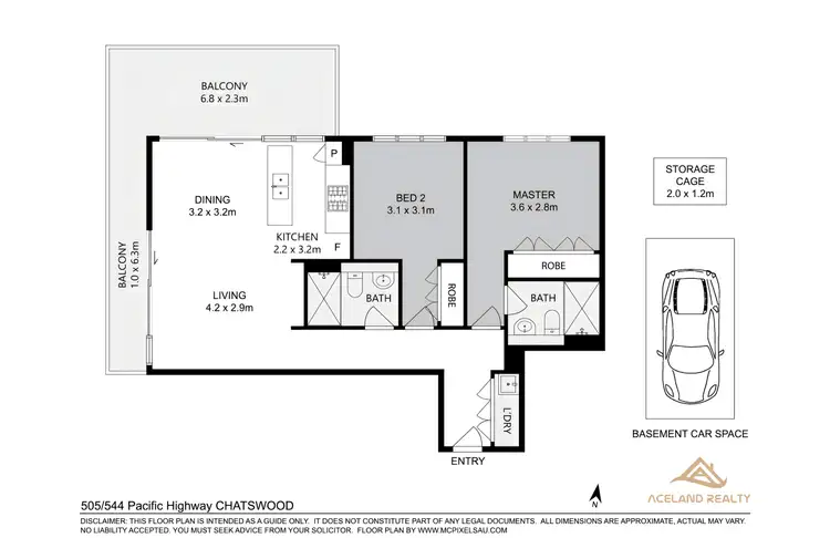 Floorplan of Homely apartment listing, 505/544 Pacific Highway, Chatswood NSW 2067