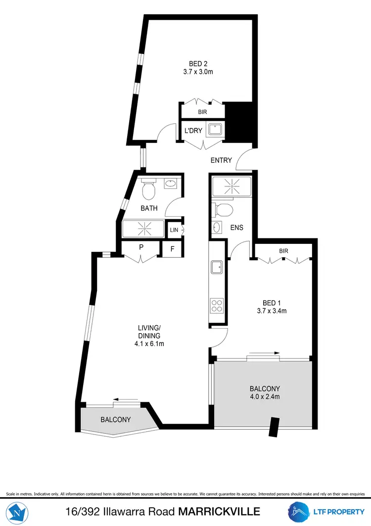 Floorplan of Homely apartment listing, 16/392 Illawarra Road, Marrickville NSW 2204