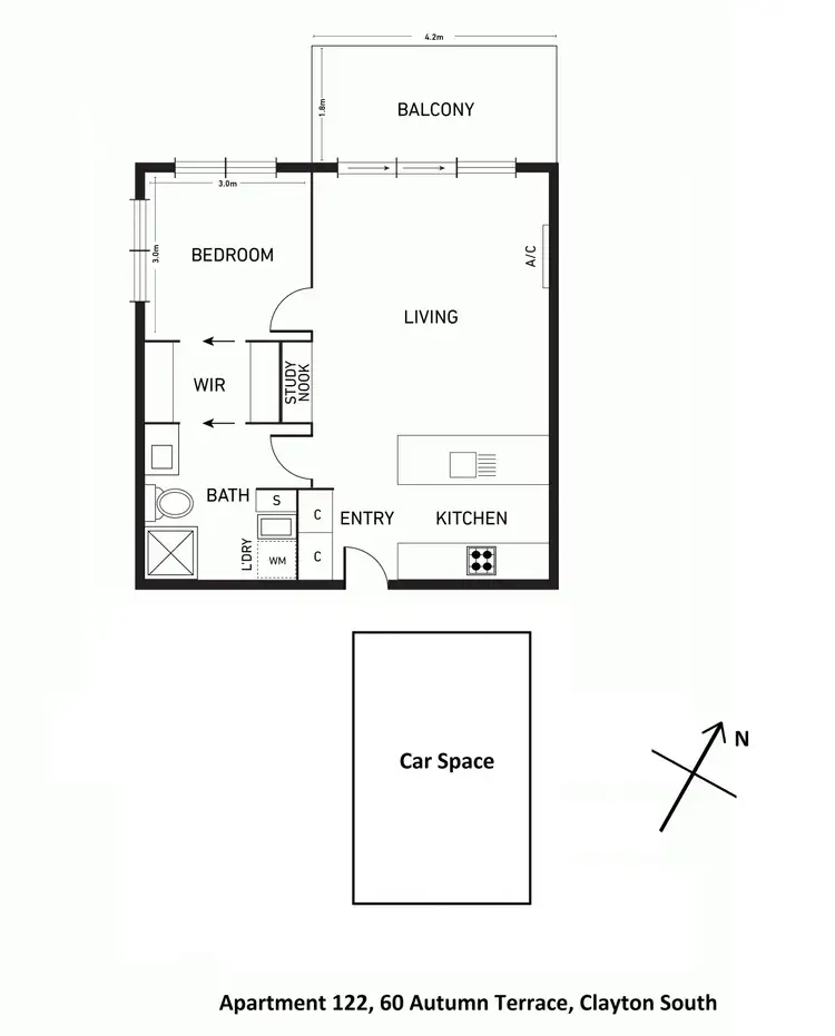 Floorplan of Homely apartment listing, B122/60 Autumn Terrace, Clayton VIC 3168