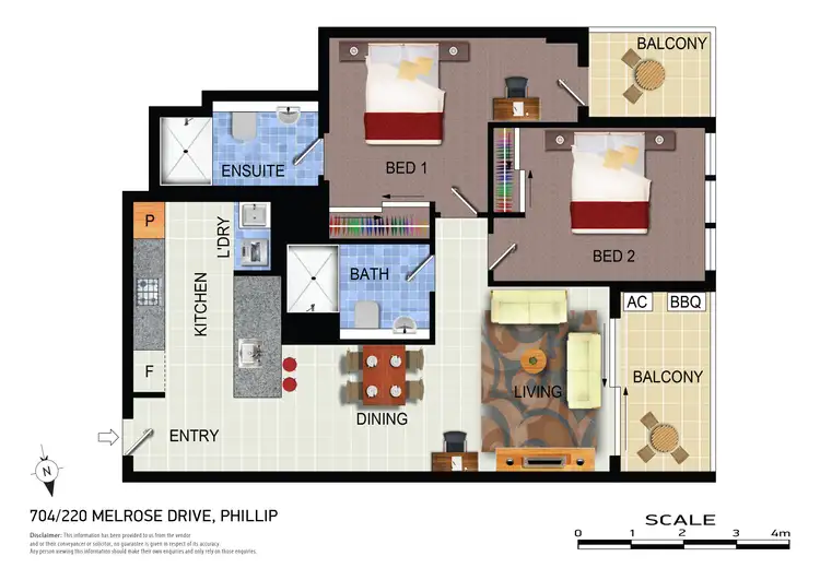 Floorplan of Homely apartment listing, 704/220 Melrose Drive, Phillip ACT 2606