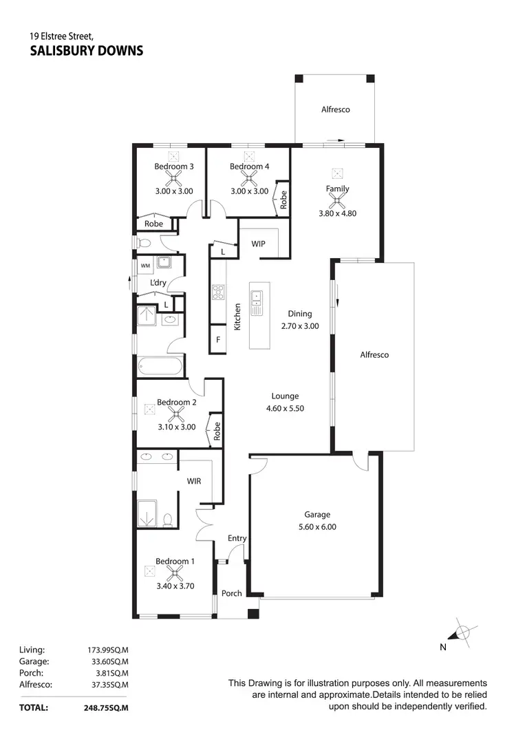 Floorplan of Homely house listing, 19 Elstree Street, Salisbury Downs SA 5108