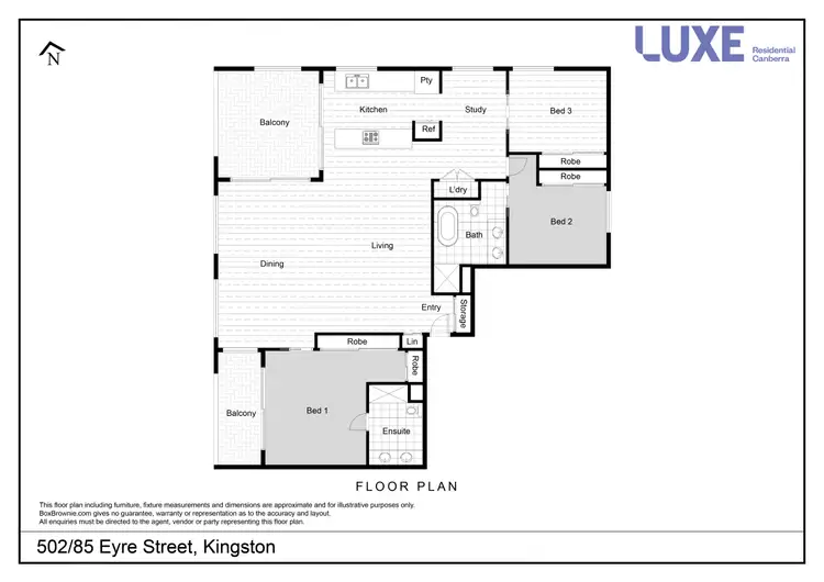 Floorplan of Homely apartment listing, 502/85 Eyre Street, Kingston ACT 2604