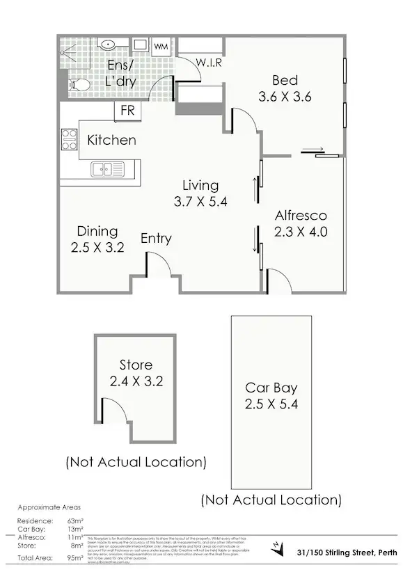 Floorplan of Homely apartment listing, 31/150 Stirling Street, Perth WA 6000