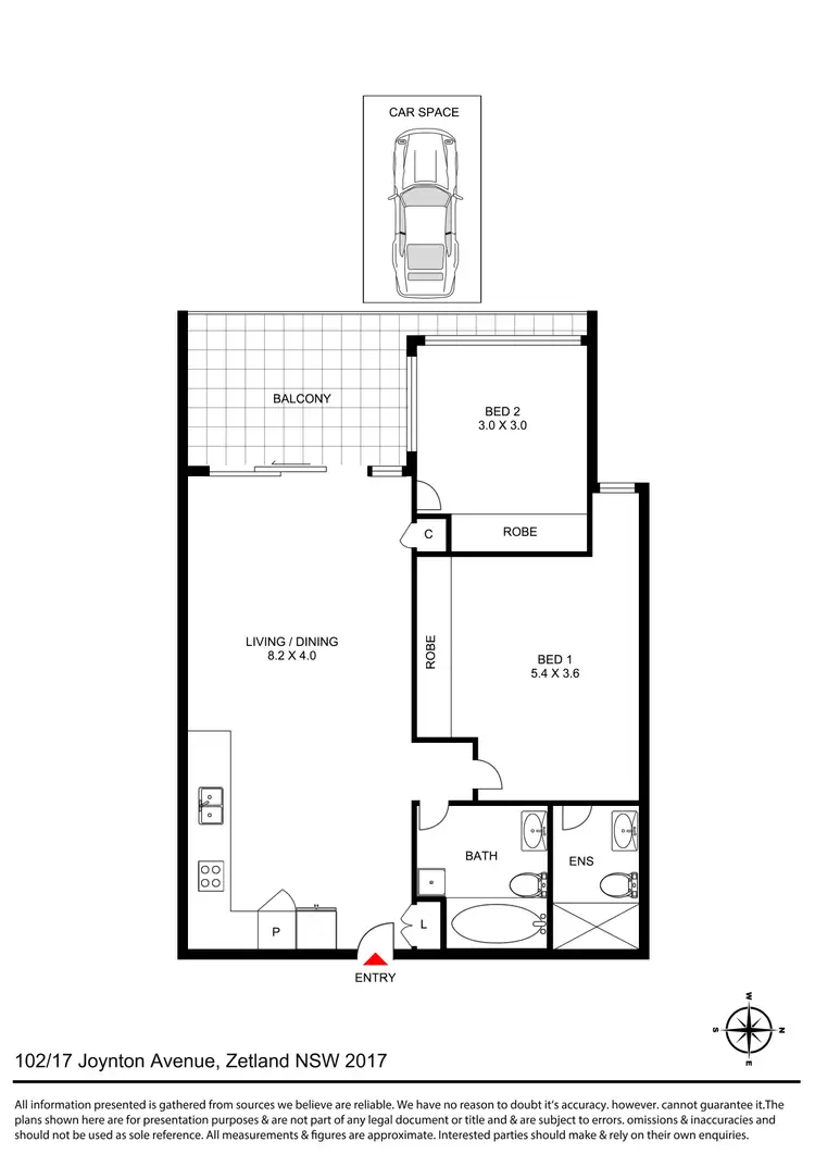 Floorplan of Homely apartment listing, 102/17 Joynton Avenue, Zetland NSW 2017