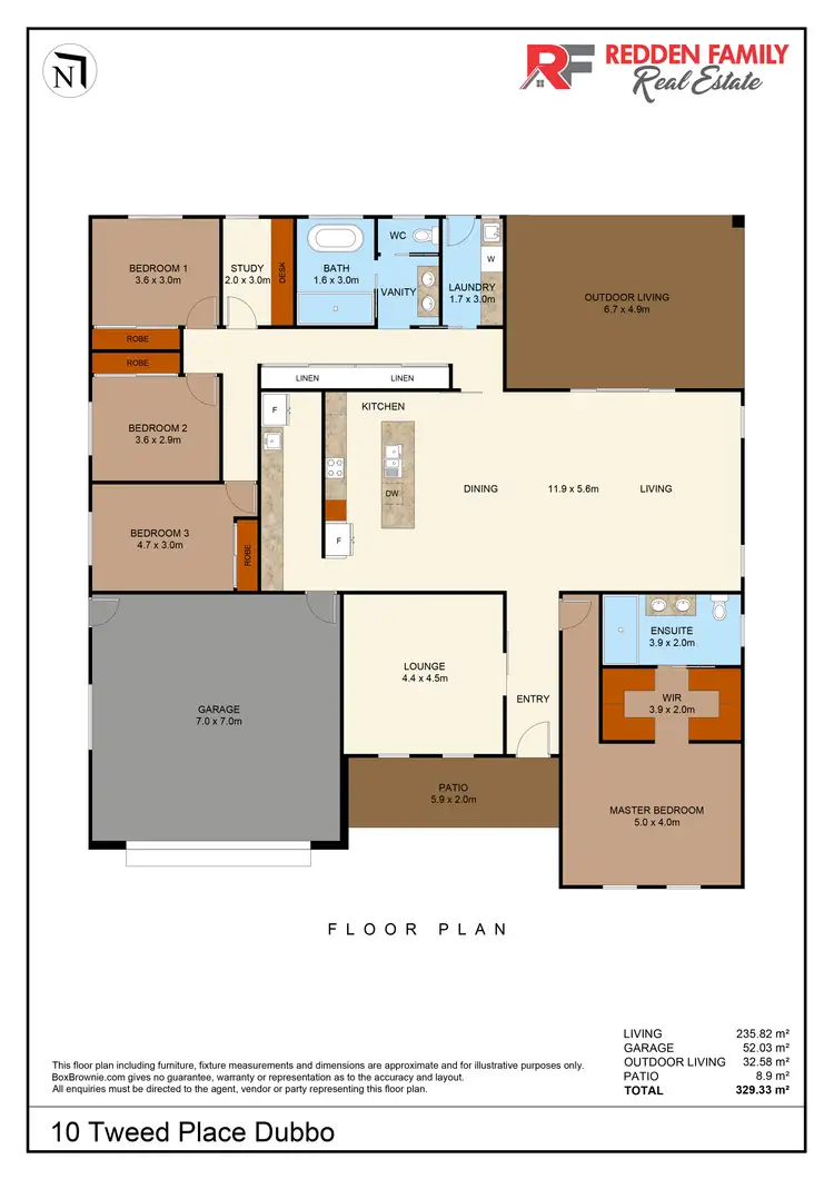 Floorplan of Homely house listing, 10 Tweed Place, Dubbo NSW 2830